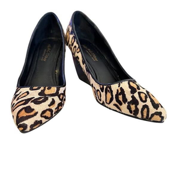 Kenneth Cole Reaction Women's Leopard Print Wedge Heels Multicolor size 6 - Picture 1 of 10